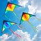 3 Pcs Large Delta Kite Gradient Rainbow, Easy to Fly Huge for Kids and Adults with 328ft String, Large Delta Beach Kite for Outdoor Games and Activities